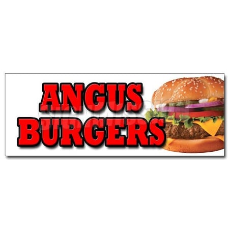 ANGUS BURGERS DECAL Sticker Broiled Charbroiled Cheeseburgers Beef Usda